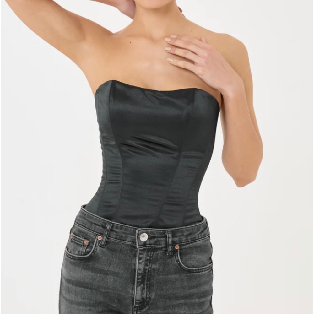 Perfect Corset Black Satin Lace up Sz 2X